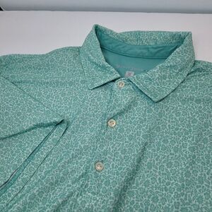 Hickey Freeman, Green Floral Golf Polo Shirt, Size L